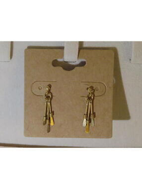Solid Gold Dangle Tassel Earrings